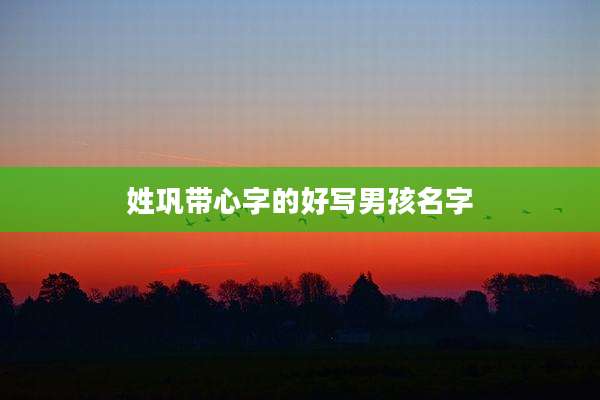 姓巩带心字的好写男孩名字