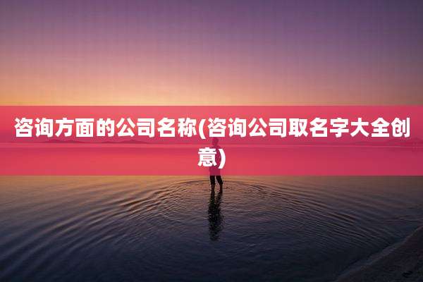 咨询方面的公司名称(咨询公司取名字大全创意)