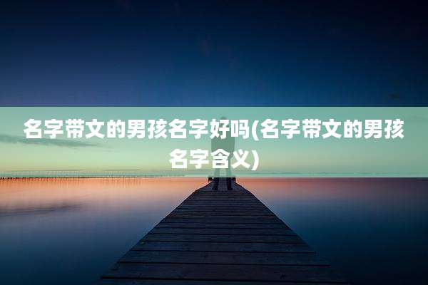 名字带文的男孩名字好吗(名字带文的男孩名字含义)