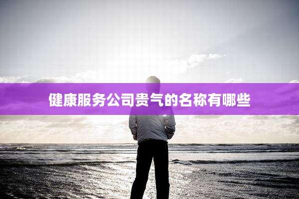 健康服务公司贵气的名称有哪些