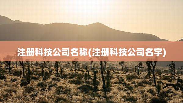注册科技公司名称(注册科技公司名字)