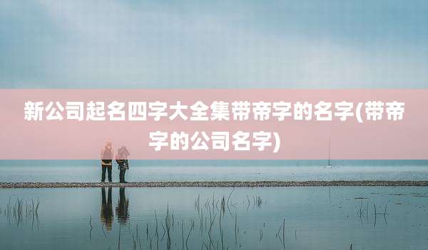 新公司起名四字大全集带帝字的名字(带帝字的公司名字)