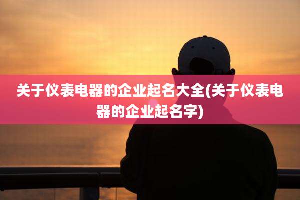 关于仪表电器的企业起名大全(关于仪表电器的企业起名字)