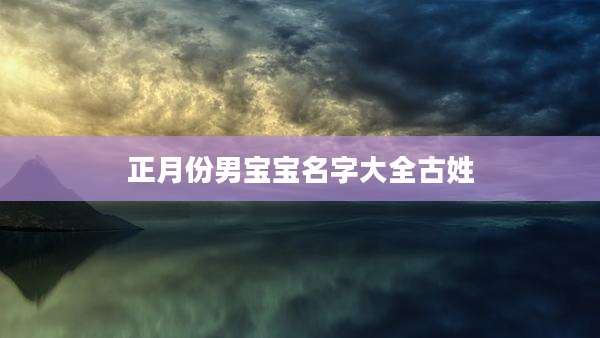 正月份男宝宝名字大全古姓