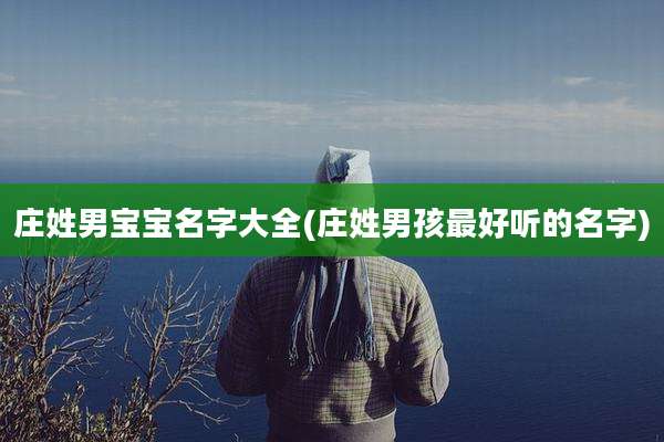 庄姓男宝宝名字大全(庄姓男孩最好听的名字)