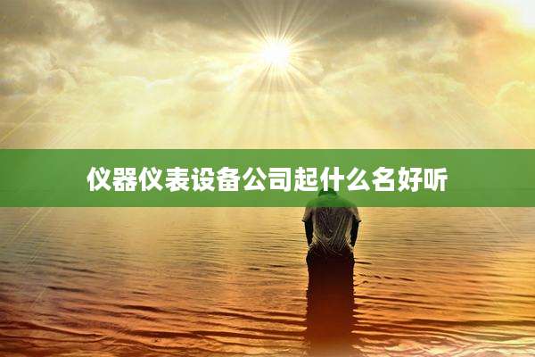 仪器仪表设备公司起什么名好听