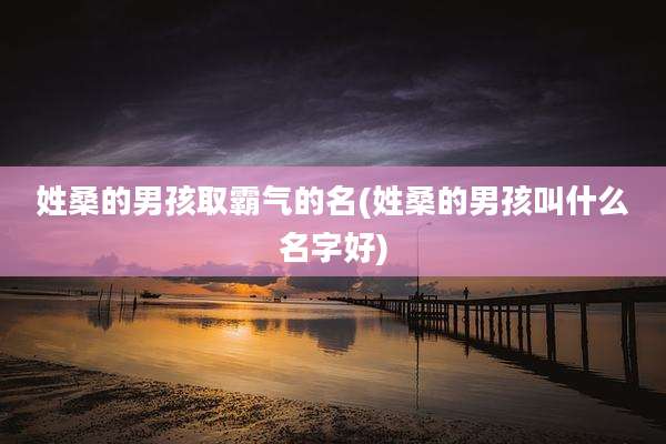 姓桑的男孩取霸气的名(姓桑的男孩叫什么名字好)