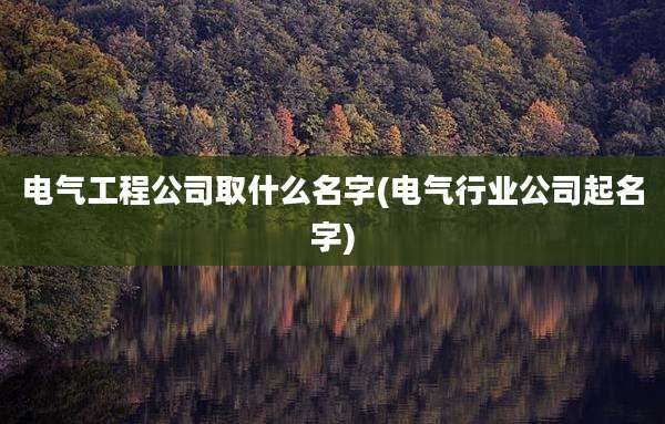 电气工程公司取什么名字(电气行业公司起名字)