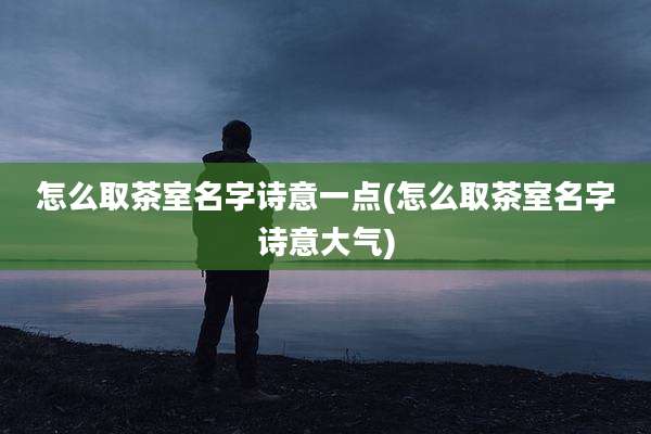 怎么取茶室名字诗意一点(怎么取茶室名字诗意大气)