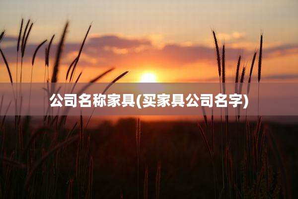 公司名称家具(买家具公司名字)