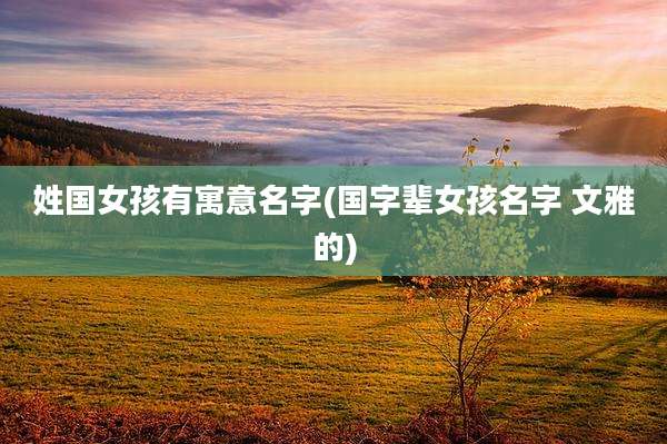姓国女孩有寓意名字(国字辈女孩名字 文雅的)