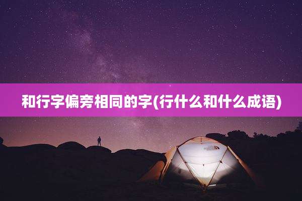 和行字偏旁相同的字(行什么和什么成语)