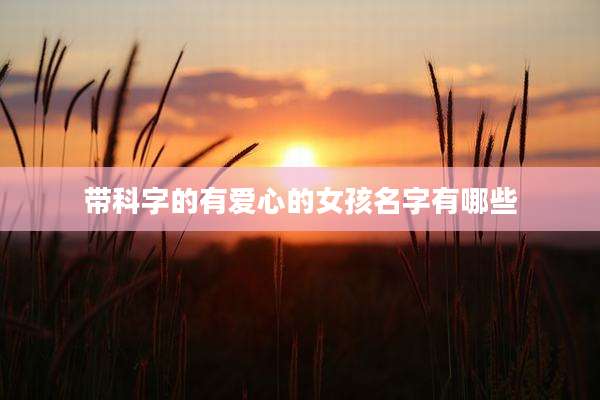带科字的有爱心的女孩名字有哪些