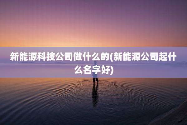新能源科技公司做什么的(新能源公司起什么名字好)