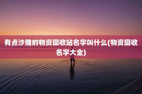 有点沙雕的物资回收站名字叫什么(物资回收名字大全)