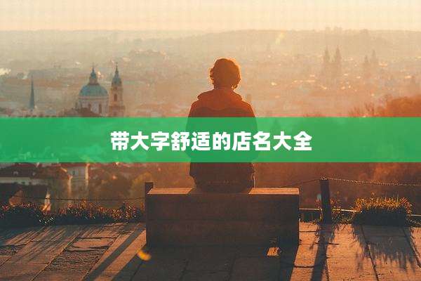 带大字舒适的店名大全