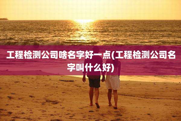 工程检测公司啥名字好一点(工程检测公司名字叫什么好)