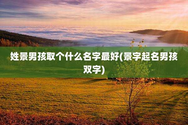 姓景男孩取个什么名字最好(景字起名男孩双字)
