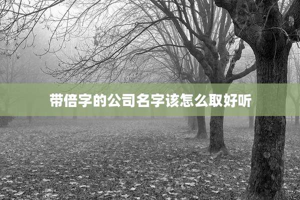 带倍字的公司名字该怎么取好听