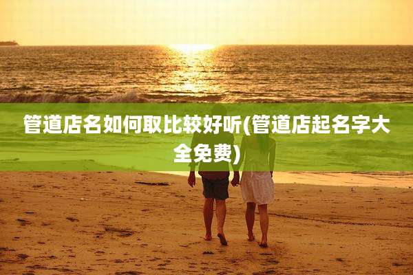 管道店名如何取比较好听(管道店起名字大全免费)