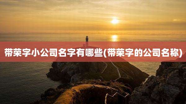 带荣字小公司名字有哪些(带荣字的公司名称)