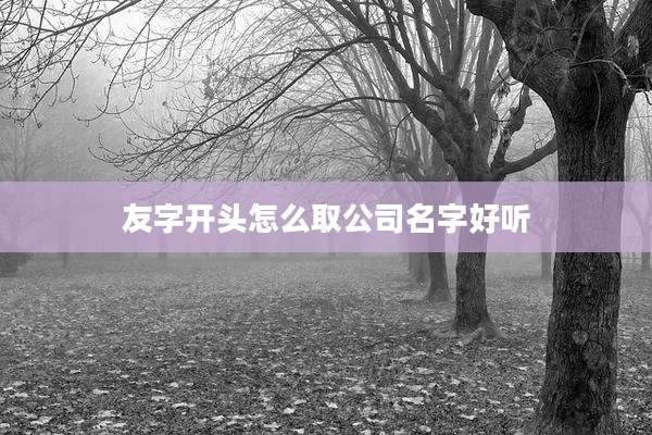 友字开头怎么取公司名字好听