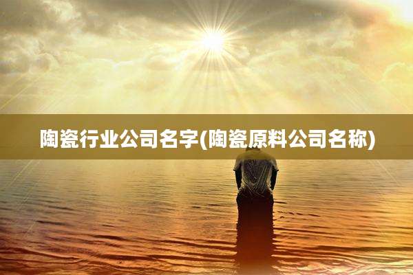 陶瓷行业公司名字(陶瓷原料公司名称)