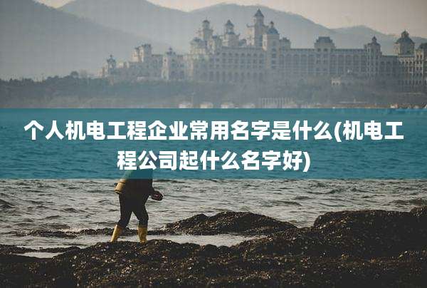 个人机电工程企业常用名字是什么(机电工程公司起什么名字好)