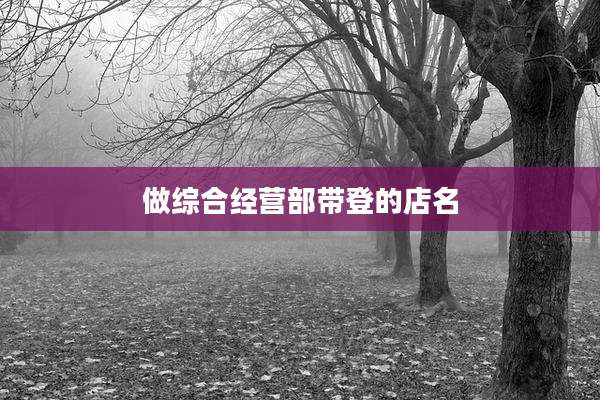 做综合经营部带登的店名