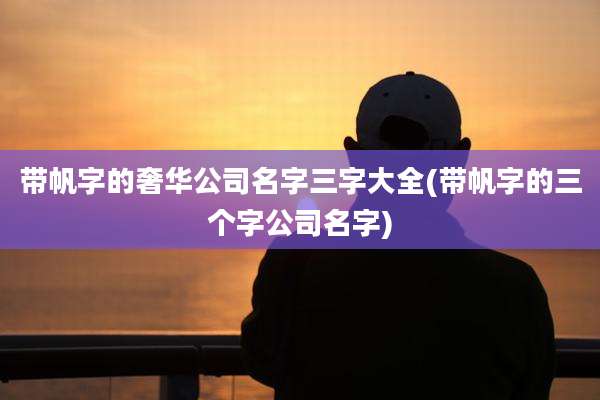 带帆字的奢华公司名字三字大全(带帆字的三个字公司名字)