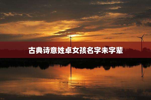 古典诗意姓卓女孩名字未字辈