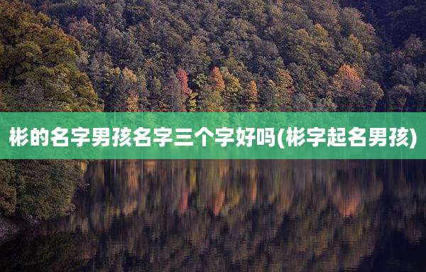 彬的名字男孩名字三个字好吗(彬字起名男孩)