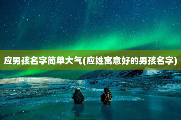 应男孩名字简单大气(应姓寓意好的男孩名字)