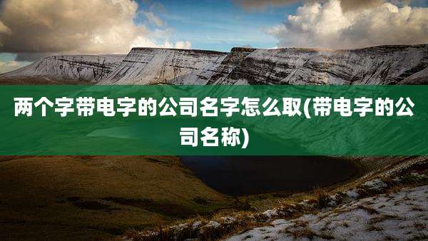两个字带电字的公司名字怎么取(带电字的公司名称)
