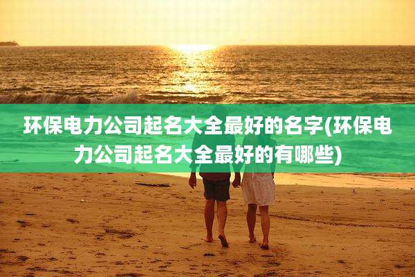 环保电力公司起名大全最好的名字(环保电力公司起名大全最好的有哪些)