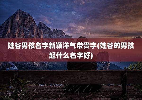 姓谷男孩名字新颖洋气带贵字(姓谷的男孩起什么名字好)