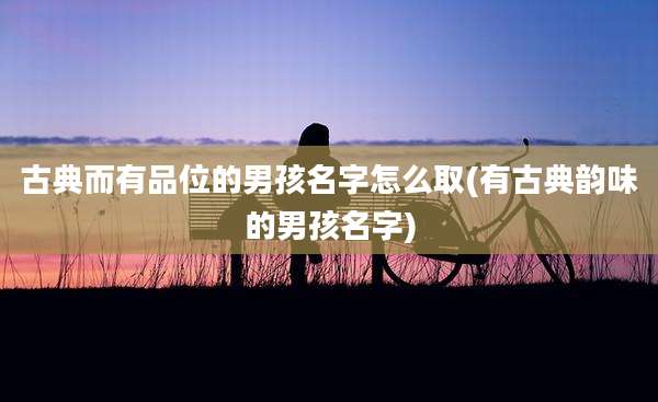 古典而有品位的男孩名字怎么取(有古典韵味的男孩名字)