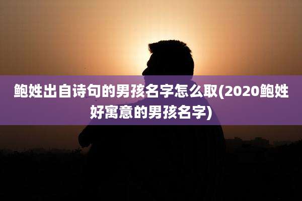 鲍姓出自诗句的男孩名字怎么取(2020鲍姓好寓意的男孩名字)