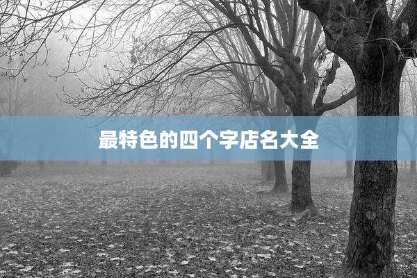 最特色的四个字店名大全