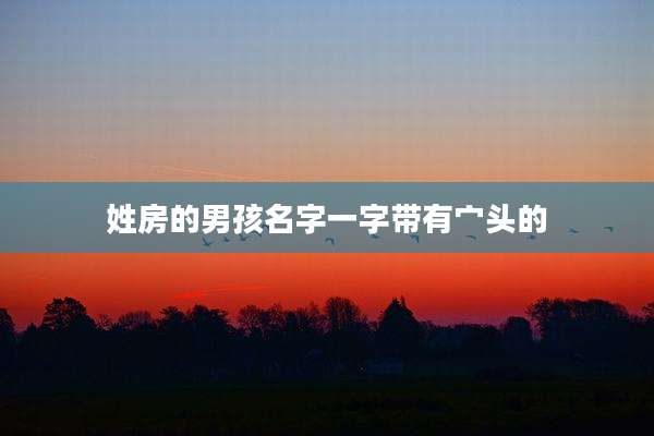 姓房的男孩名字一字带有宀头的
