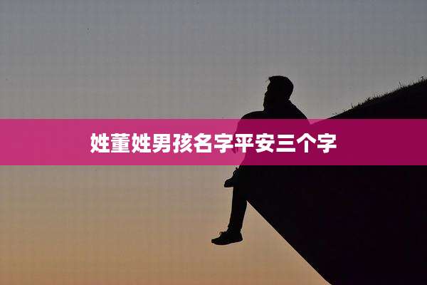 姓董姓男孩名字平安三个字