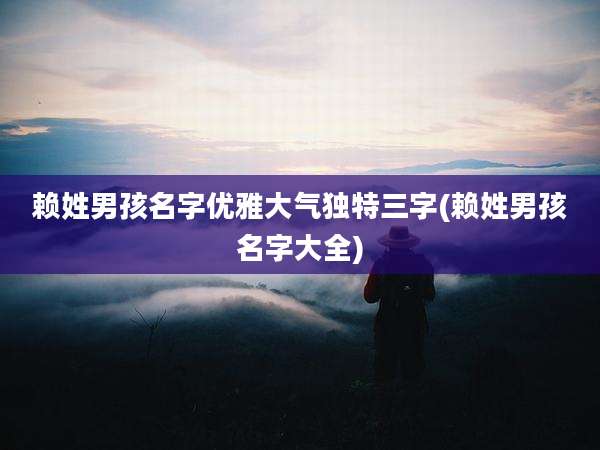 赖姓男孩名字优雅大气独特三字(赖姓男孩名字大全)
