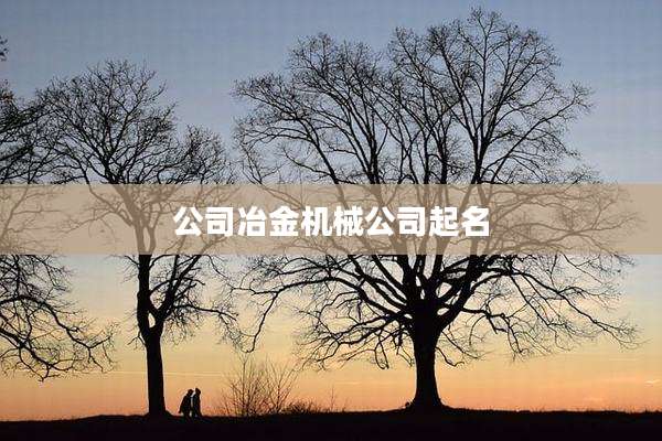 公司冶金机械公司起名