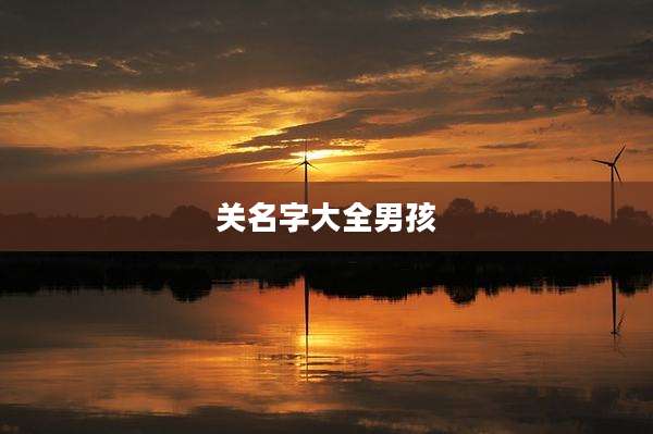 关名字大全男孩