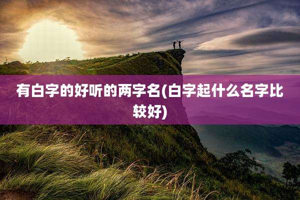 有白字的好听的两字名(白字起什么名字比较好)