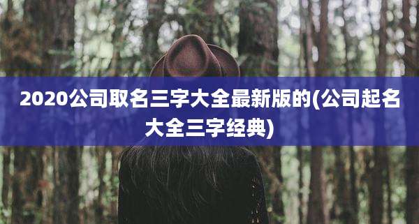 2020公司取名三字大全最新版的(公司起名大全三字经典)