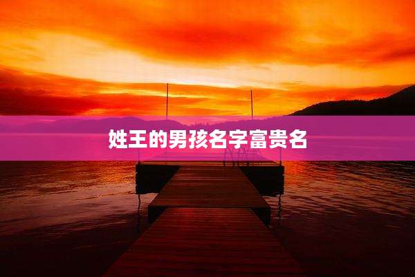 姓王的男孩名字富贵名