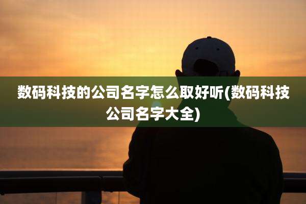 数码科技的公司名字怎么取好听(数码科技公司名字大全)