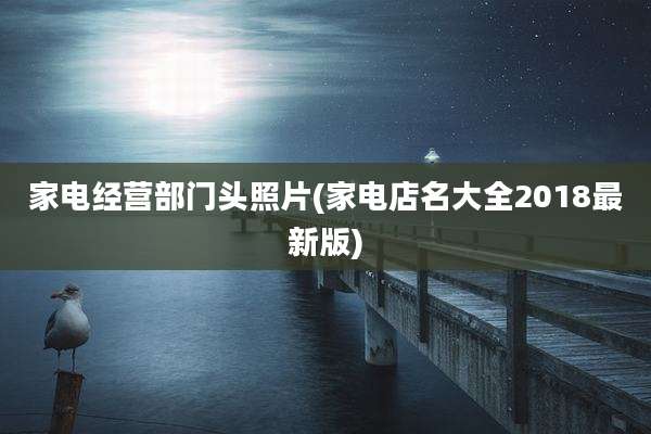 家电经营部门头照片(家电店名大全2018最新版)