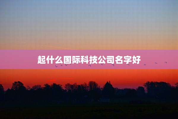 起什么国际科技公司名字好